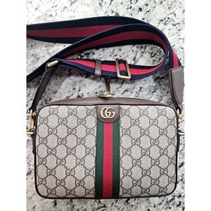 Authentic GUCCI Ophidia Canvas GG Shoulder Bag Clutch